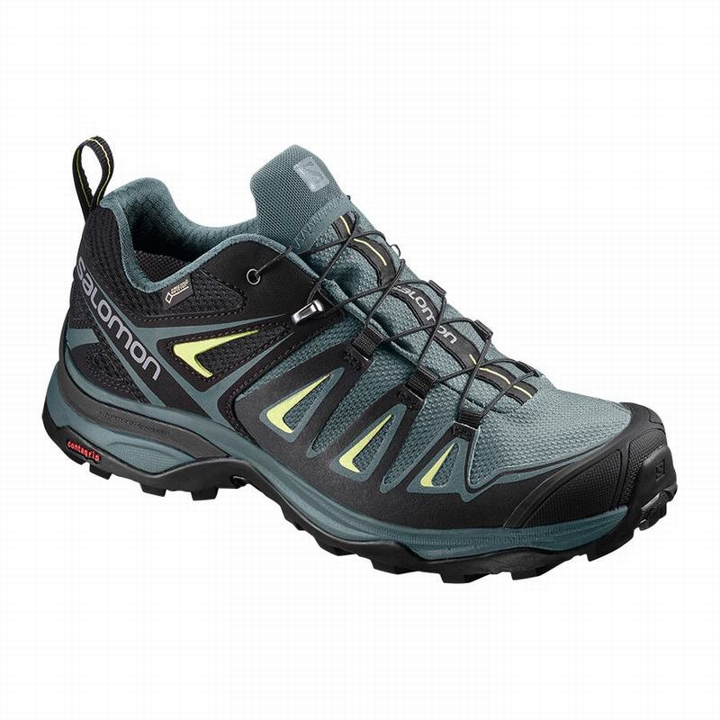 Chaussures De Randonnée Salomon Femme Vert / Noir - Salomon X ULTRA 3 GORE-TEX - France (4301-TSHBQ)